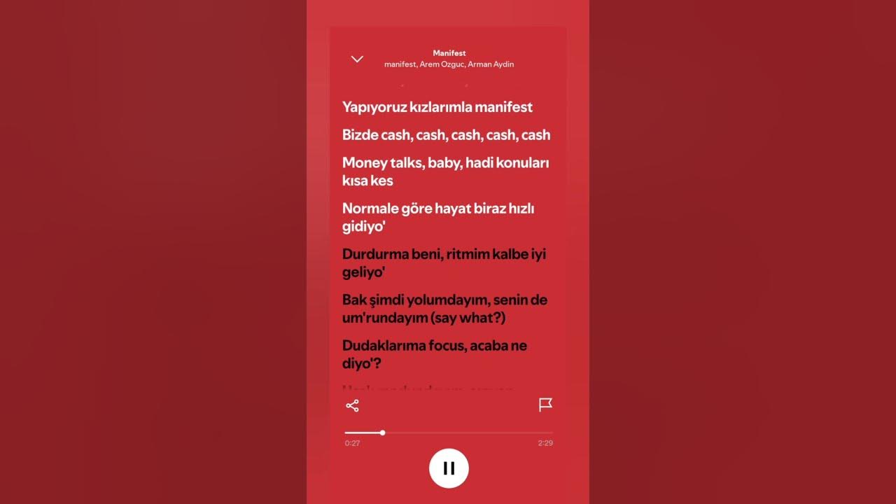 Manifest -Manifest, Arem Ozguc,Arman Aydın Lyrics ##spotify #shortvideo #shorts #lyrics #manifest