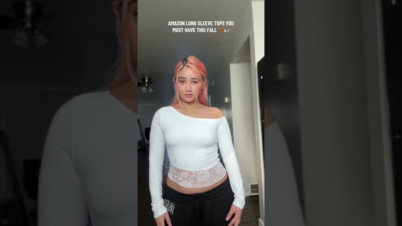 REORIA Womens Lace Long Sleeve Tops Double Lined Off The Shoulder Crop Tops Regular Fitted Shirts Go