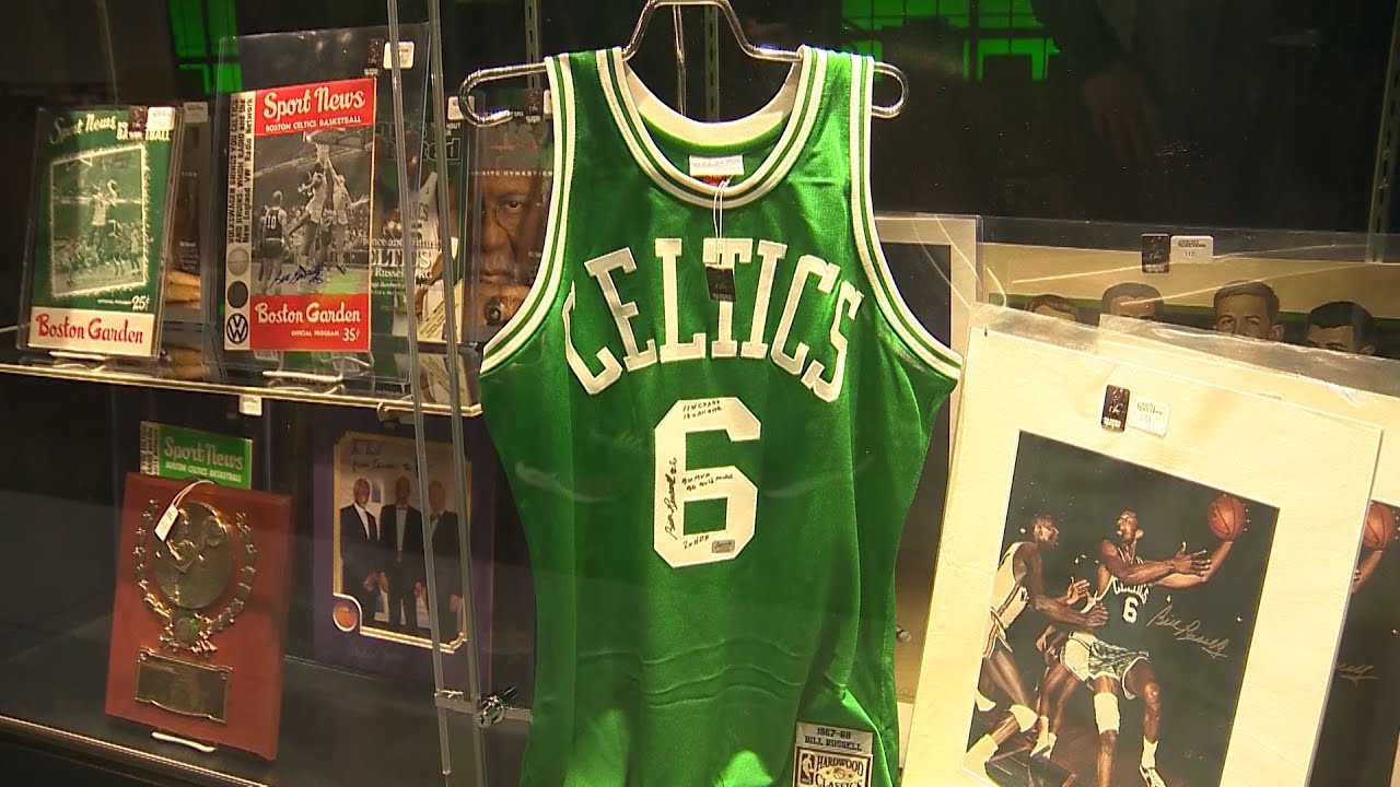 Memorabilia from Boston Celtics legend Bill Russell's personal