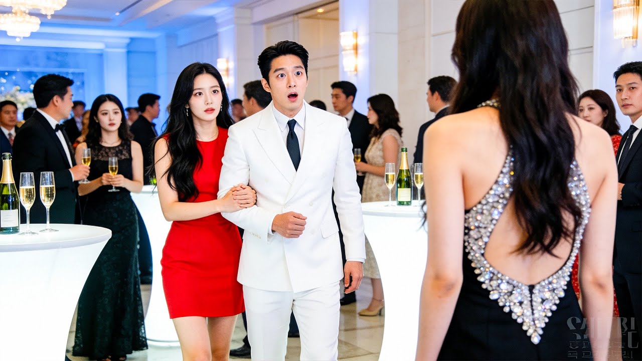 出軌丈夫帶小三出席宴會，怎料妻子一襲黑色長裙高調現身，丈夫看呆了！