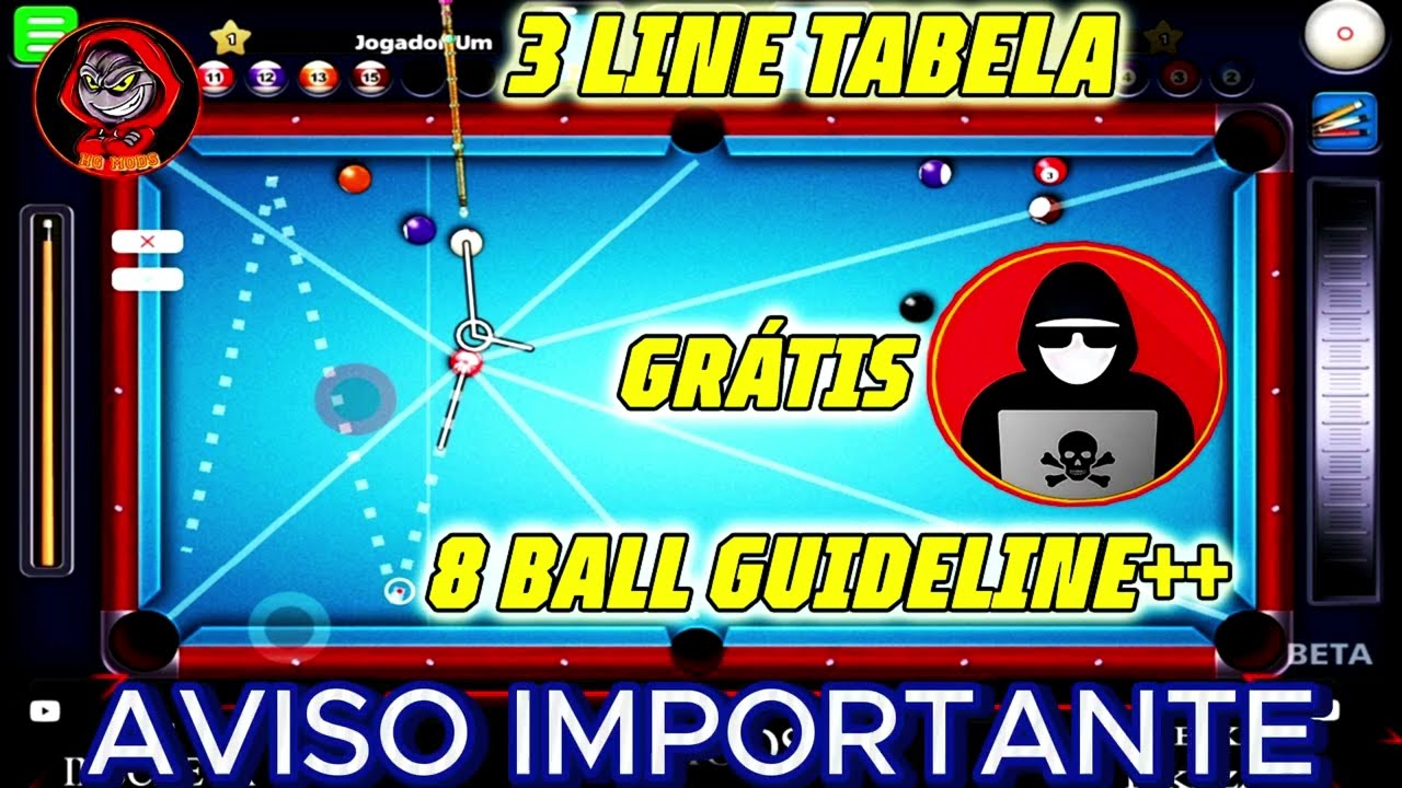 NOVO HACK 8 BALL GUIDELINE++ GRÁTIS MIRA INFINITA E 3 LINE TABELA #8ballpool  ( HG MODS ) 