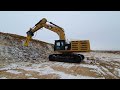 CAT 374F non-explosive gypsum mining technology