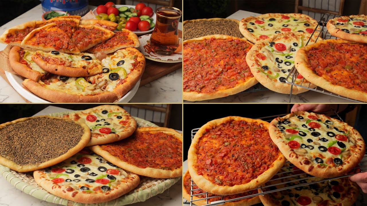 تشكيلة معجنات بعجينة طرية قطنية  باشهى حشوات محمرة و جبنة و زعتر