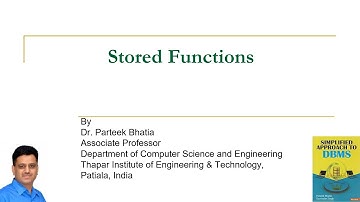 Stored Functions | Subprograms | PL/SQL | Databases | Parteek Bhatia | Simplified Approach to DBMS