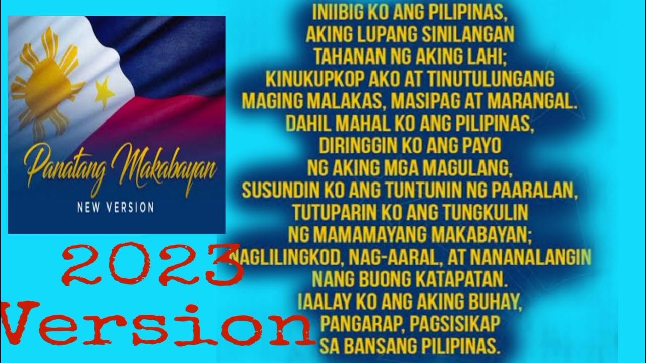 Panatang makabayan new version 2023 youtube