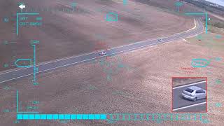 Re-acquiring a silver sedan β AI lock-on tracking, unstabilised flight