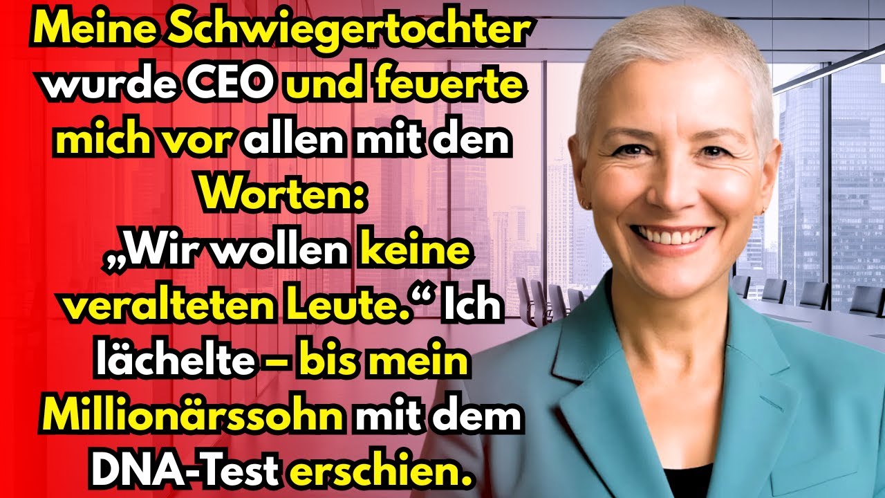 Ich saß im Konferenzraum, als meine eigene Schwiegertochter vor versammelter Belegschaft verkündete: „Wir wollen keine veralteten Leute mehr in dieser Firma.“ Sie feuerte mich, während mein Sohn...