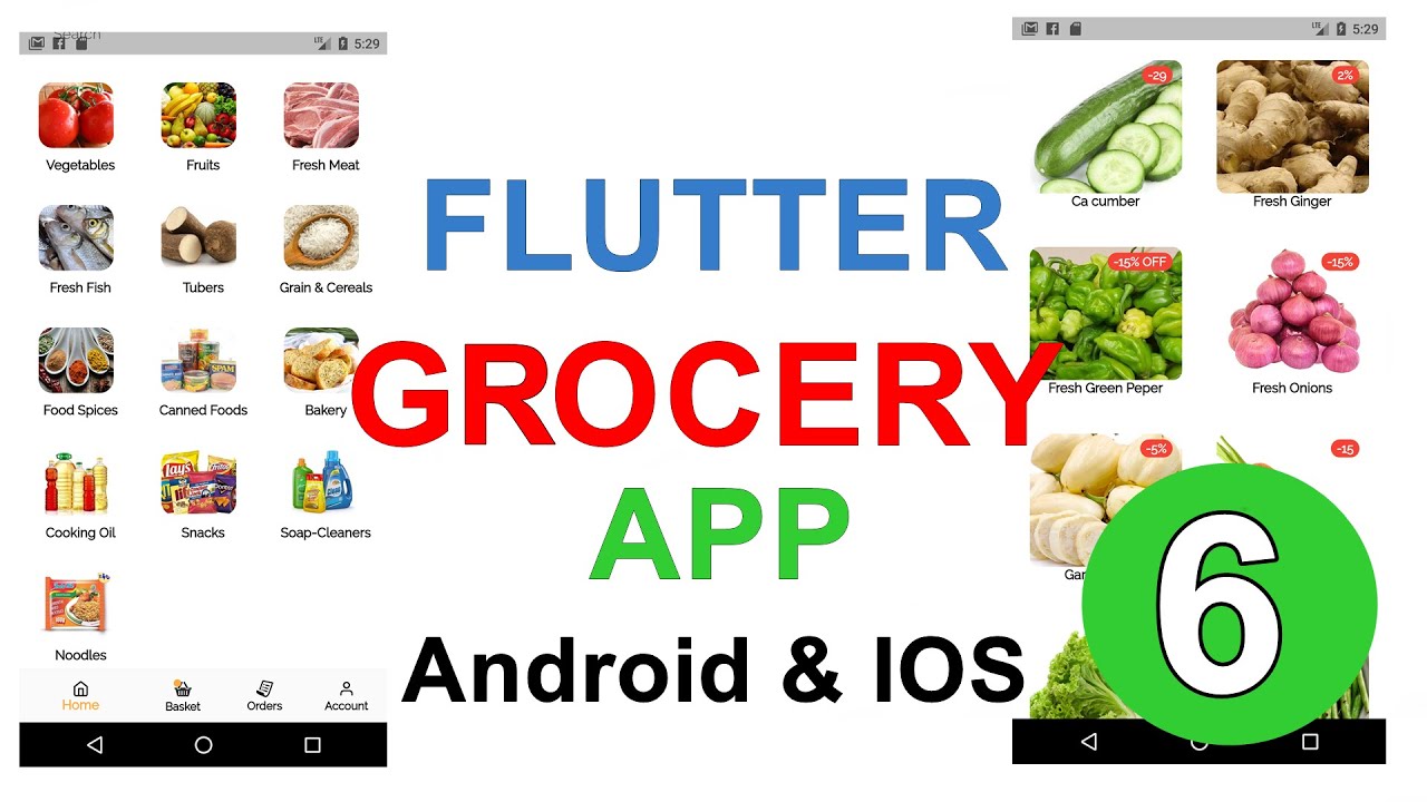 Flutter Grocery App - Flutter Sliver App Bar, Flutter GridView, Simple Auto CompleteTextField