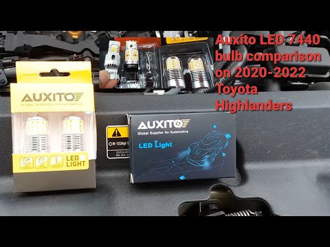 Auxito LED 7440 Bulb review & Install on 2021 Toyota Highlander Platinum (Lasfit bulb comparison)