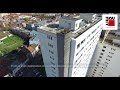 Vidéo aérienne de technique d’isolation des bâtiments par l'extérieur