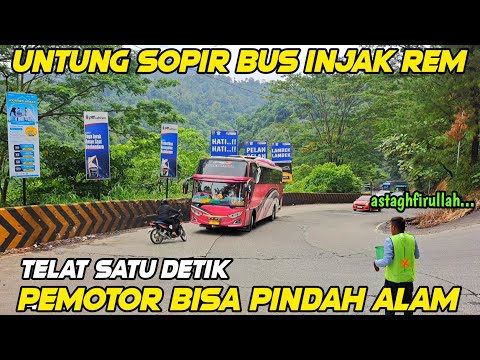 Pemotor Bar Bar‼️ Untung Sopir Bus Cepat Injak Rem, Telat Satu Detik Aja Bisa Pindah AL4m