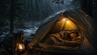 🌧️ Sleep Instantly with Heavy Rain in a Cozy Camping Tent | Rain Sounds for Deep Sleep.dark screen.