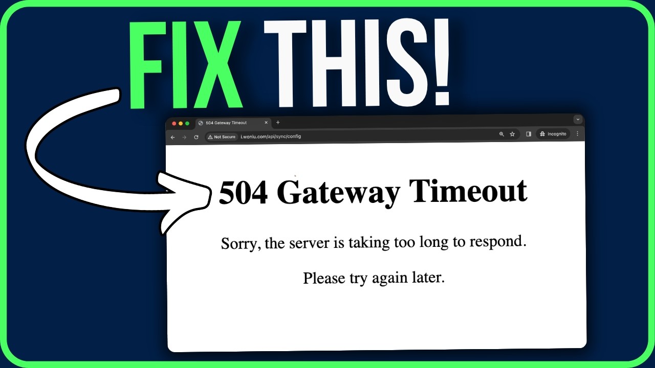 How to fix Gateway Time Out Error Code 504 (Easy Tutorial) - YouTube