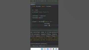 How to display video using Python tkinter? #shorts #viral #python