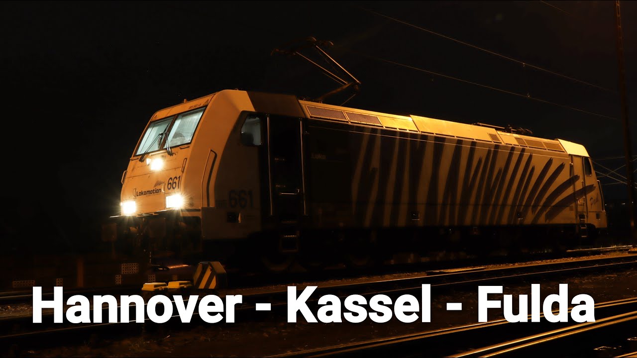 Lokzug von Hannover Hbf nach Fulda, mit Vollgas über die ICE Strecke mit Göttingen und Kassel