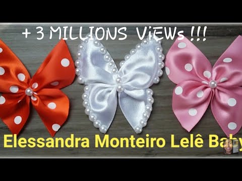 DIY:Borboleta de Cetim!!!🐝🐝Feito com Fita de Cetim|Elessandra Monteiro Lelê Baby V:34