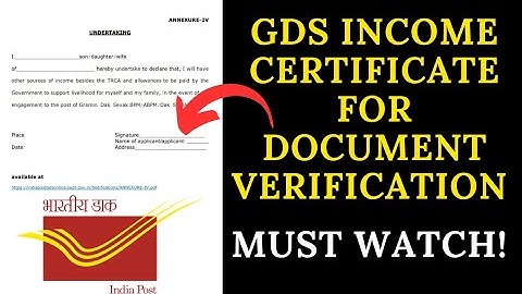 INCOME CERTIFICATE FOR DOCUMENT VERIFICATION FOR GRAMIN DAK SEVAK 2023 || @Sejal.Dishawer