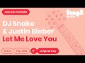 Let Me Love You (Acoustic Guitar Karaoke) DJ Snake & Justin Bieber