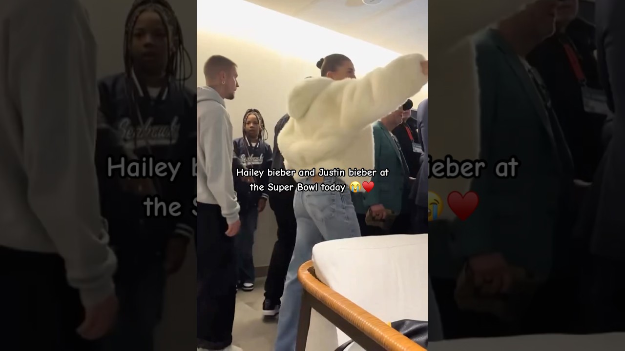 Hailey bieber and Justin bieber at the Super Bowl today ♥️