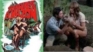 Treasure Of Doom (1985) Adventure starring Stuart Whitman, Donald Pleasance and Bradford Dillman.
Treasure of the Amazon is a 1985 adventure film directed by René Cardona Jr. and starring Stuart Whitman, Donald Pleasence, and John Ireland. Set deep in the South American jungle, the movie follows a group of treasure hunters who are in search of a legendary fortune of diamonds buried in the perilous Amazon rainforest. Its a gritty, violent, and intense film that capitalizes on the adventure genres popularity in the 1980s, while also mixing in elements of exploitation cinema.
Stuart Whitman plays Gringo, a tough, rugged ex-soldier turned treasure hunter who leads the expedition into the heart of the jungle. The treasure they seek is rumored to be hidden in a region filled with dangers like hostile indigenous tribes, deadly wildlife, and treacherous terrain. The adventurers soon realize that the jungle holds more threats than they expected, including ruthless rivals and mercenaries also after the treasure, as well as the native tribes who protect the sacred land.
Donald Pleasence portrays Klaus von Blantz, a fanatical former Nazi obsessed with finding the treasure for his own nefarious purposes, while John Ireland plays a greedy prospector. As the group ventures deeper into the jungle, greed and paranoia set in, and the characters turn on each other, leading to violent confrontations and betrayals.
The film is known for its visceral action sequences, grim tone, and a focus on the harshness of the jungle environment. The movie mixes adventure with more exploitative elements, such as gruesome deaths and intense survival scenes, giving it a distinctive flavor compared to more family-friendly adventure films of the time.
While Treasure of the Amazon received mixed reviews upon release, it gained a cult following for its bold depiction of jungle adventure and the performances of its seasoned cast, especially Whitman and Pleasence. Treasure Of Doom (1985) Adventure starring Stuart Whitman, Donald Pleasance and Bradford Dillman.