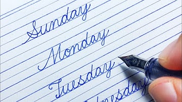 Days of the Week in Cursive writing