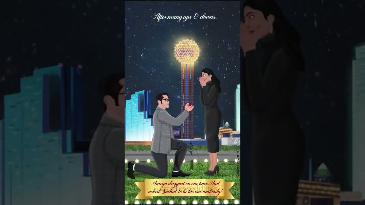 Story-based wedding invite I Caricature I E-card I Luxury Invites I Graphē Weddings