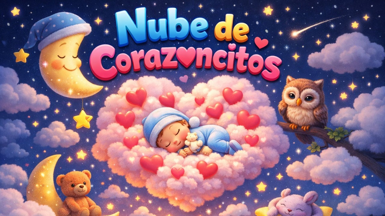 🌙☁️ **Nube de Corazoncitos | Canción de Cuna en Español** 💛✨