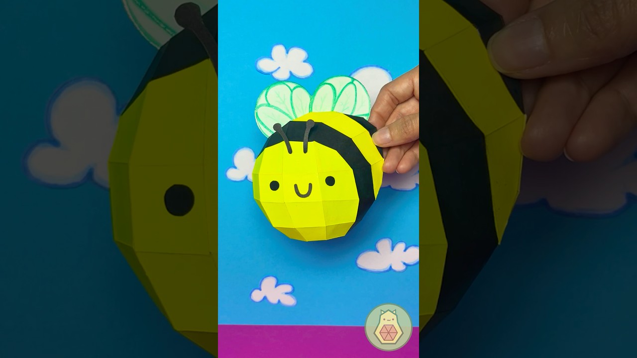 Buzzing Bee Paper Craft DIY! 🎨🐝 Creative Pepakura! 