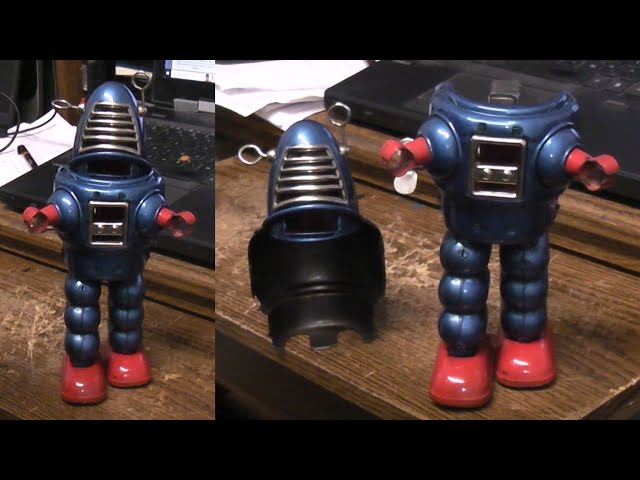 プラネットロボット 1950年代 吉屋 日本製 ブリキ ビンテージ Inside a vintage Planet robot. Yoshita Japan. Long build time