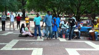 Haiti Resurrection Dance Theatre performers in NC Sate Brickyard
