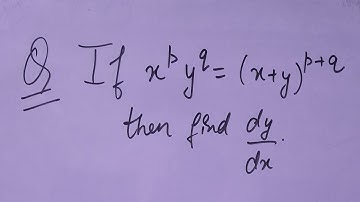 If x^py^q=(x+y)^(p+q) then find dy/dx