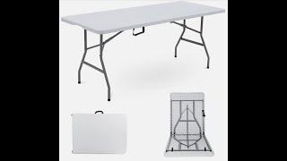 how to folding and unfolding the HDPE plastic rectangle folding table?