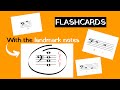 Bass clef notes flashcards using the landmark notes