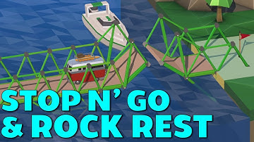 STOP N’ GO & ROCK REST - Poly Bridge 2 Gameplay (1-11, 1-12)