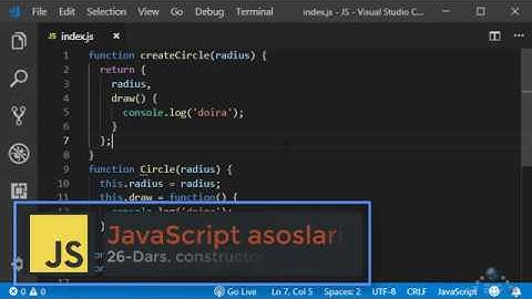 JavaScript asoslari. 26-Dars. constructor xossasi.