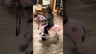 CUTE Baby Girl RIDES on Her NEW Power Pony from Zume! Fun Ride on Interactive Toy Pony! #unboxing