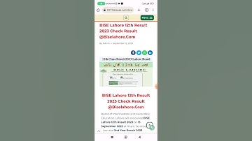 BISE Lahore Board 12th Class Results 2023||How to check BISE Lahore Board Results 12th Class