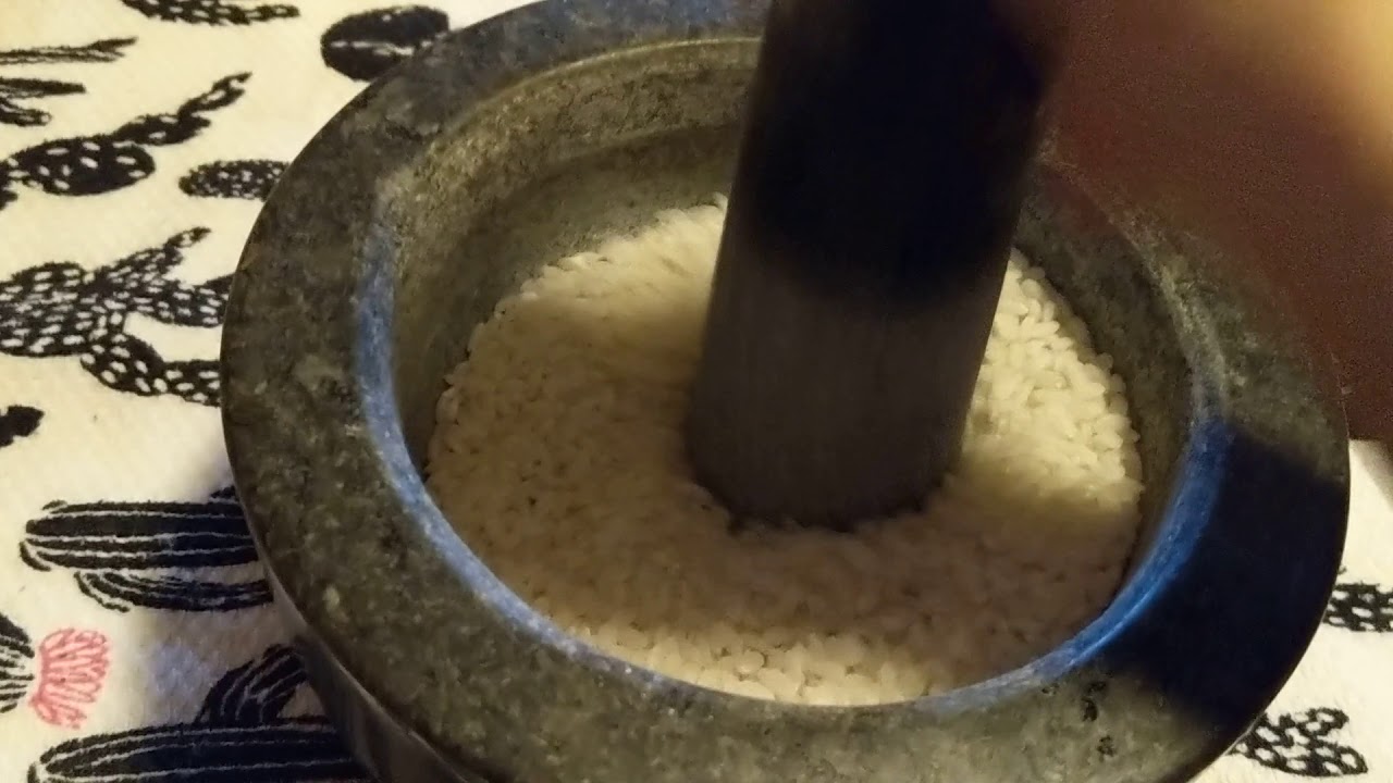 seasoning mortar and pestle with rice YouTube