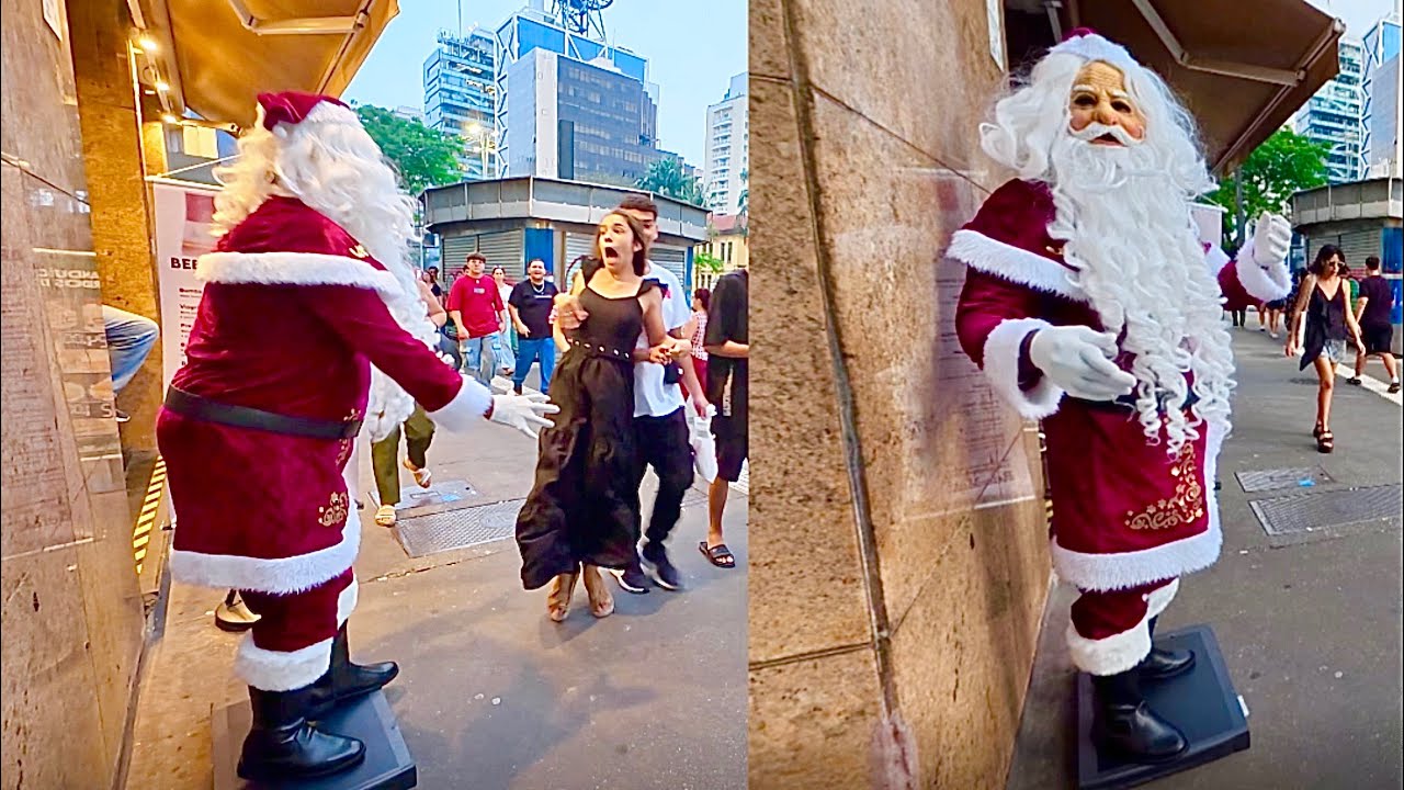 Pegadinha: Essa quase infartou do susto do Papai Noel 🎅 - Santaclaus Prank