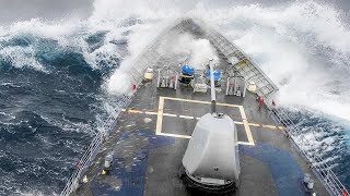 Special Techniques US Navy Ships Use To Fight Giant Waves at Sea