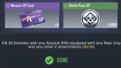 COD Mobile Kill 30 Enemies with any Assault Rifle equipped with any Rear Grip and any 2 attachments