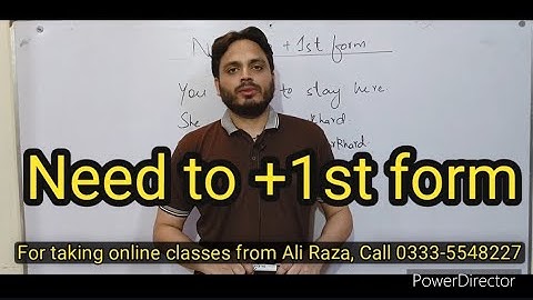 Need to + 1st Form of Verb | By Syed Ali Raza Kazmi