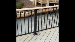Frozen pond becomes the backdrop for this deck #outdoordesign #construction #aesthetic
