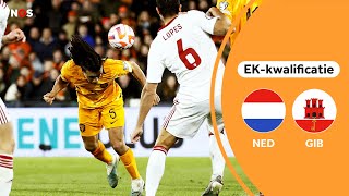 Vijftig schoten, drie goals voor Oranje | samenvatting Nederland - Gibraltar | EK-kwalificatie 2024