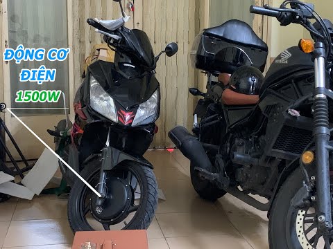 Video Xe Airblade Hybrid khách mua động cơ điện tự lắp - youtube
