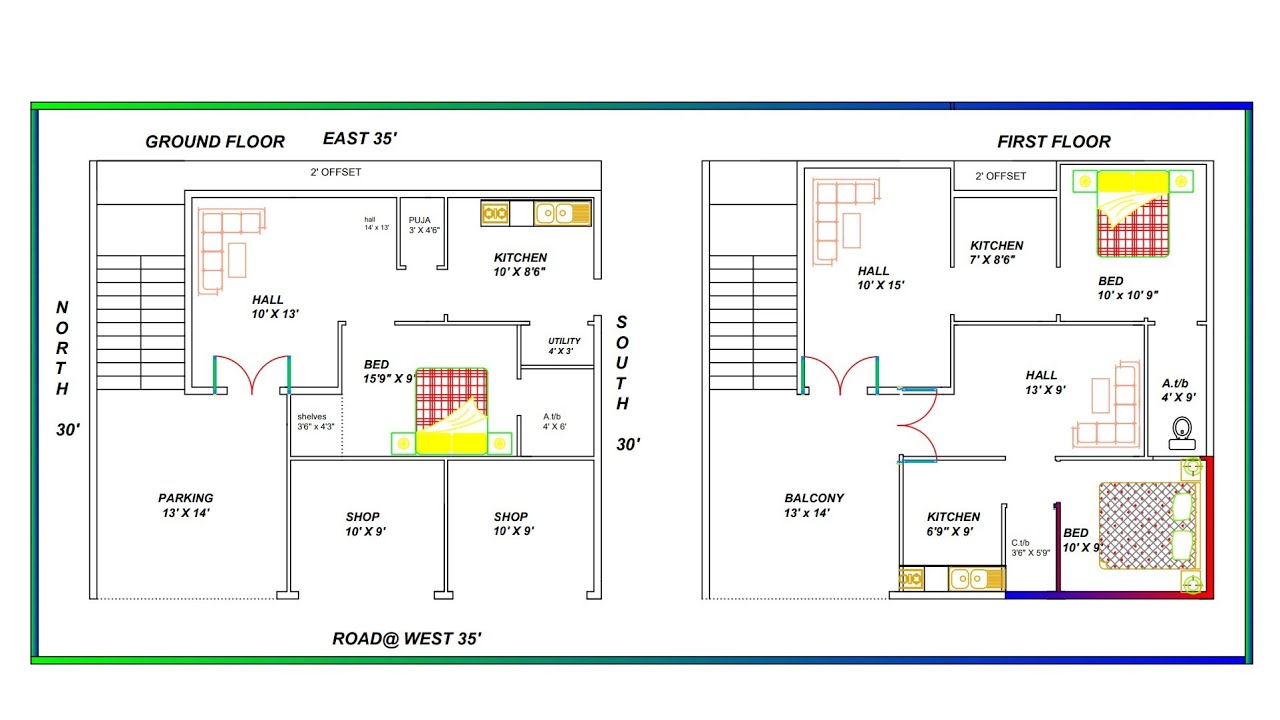 900 Square Feet Latest House Plan With 2 Shops And Rental - Youtube