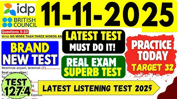 IELTS Listening Practice Test 2025 with Answers |11.11.2025 | Test No - 1274