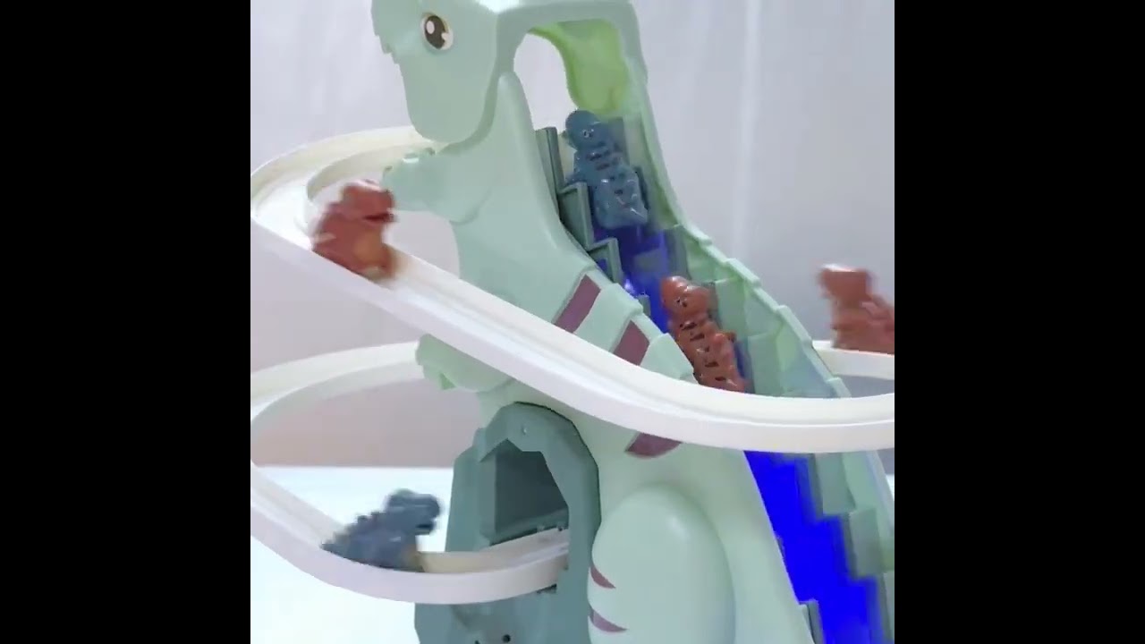 Jouet Dino Slide Track Électrique Avec Lumières Et Musique – Toboggan à Escalier Pour Petits Dinosaures, Circuit De Course Dès 3 Ans