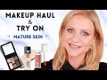 New makeup haul  try on tutorial for mature skin