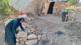 Grandma Builds the Stone Yard Wall Alone 🪨 | 🌄 Rural Life in the Mountains